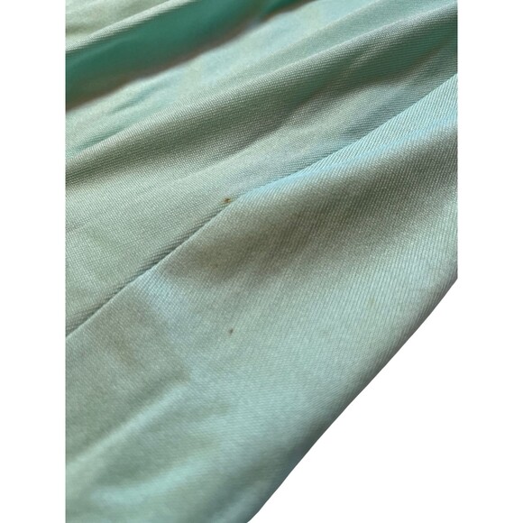 Vintage‎ 70s Dress Evening Gown Mint Green Long Maxi V Neck Empire Waist Flowy S - Picture 12 of 16